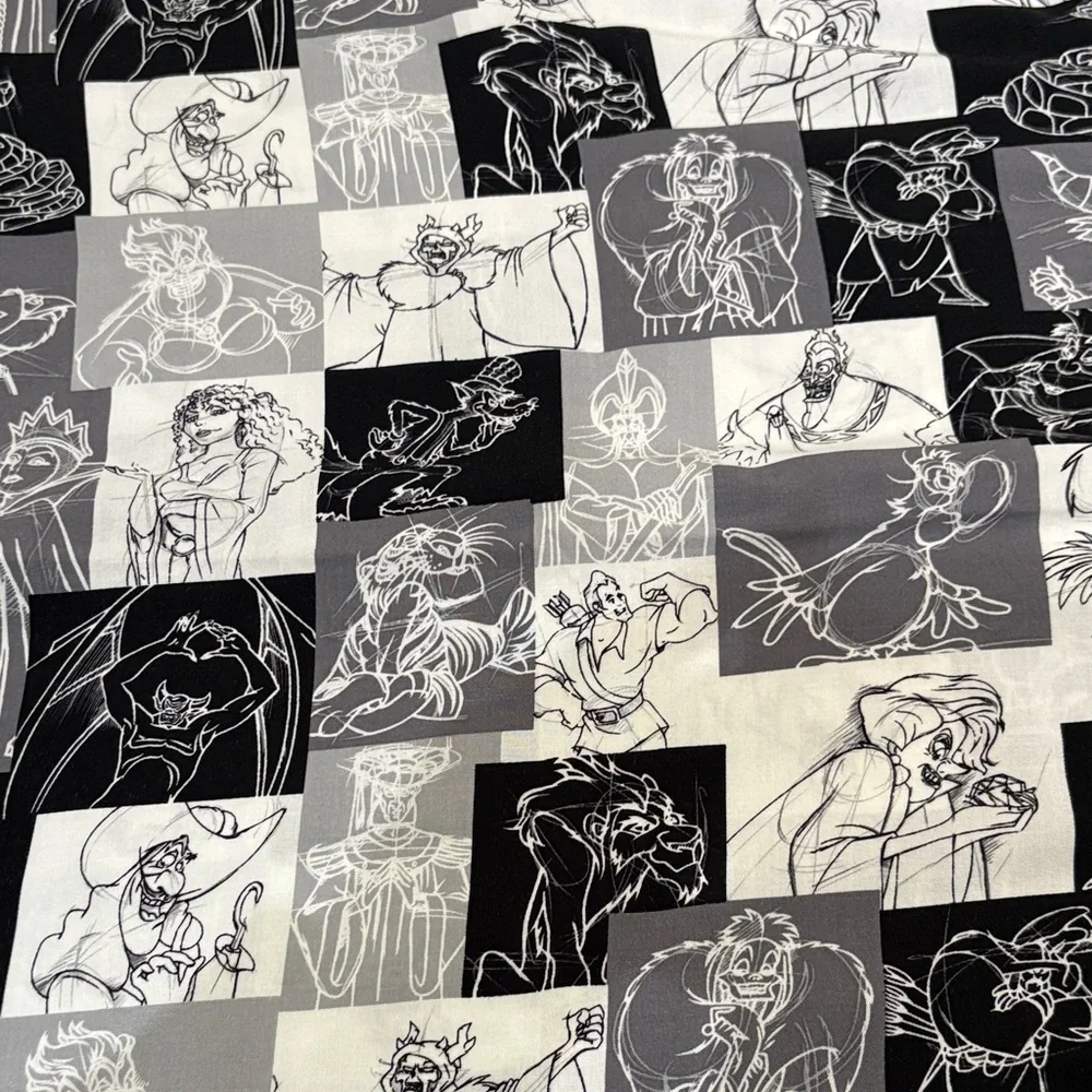 Disney Villians Black and White Patterned Scarf